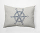 14x20" Large Ship Wheel Nautical Decorative Indoor Pillow, Nautical Blue