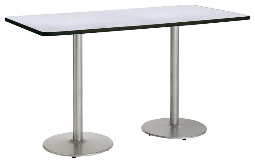 KFI Mode 42" x 72" Conference Table Grey Round Silver Base Bistro Height