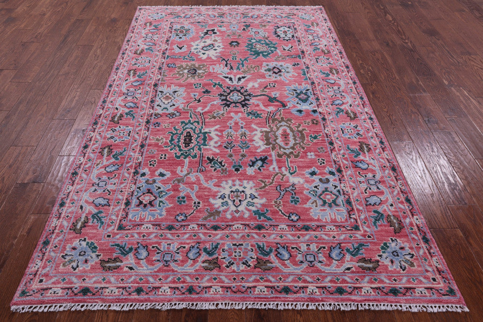 5' 1" X 8' 2" Hand Knotted Turkish Oushak Wool Rug - Q15939