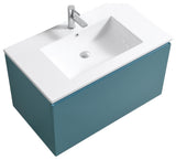 Balli 36'' Wall-Mount Modern Bathroom Vanity, Teal Green