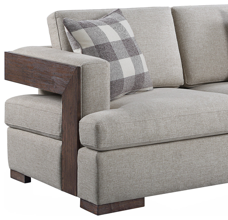 Acme Niamey Loveseat, With 2-Pillows, Fabric/Walnut