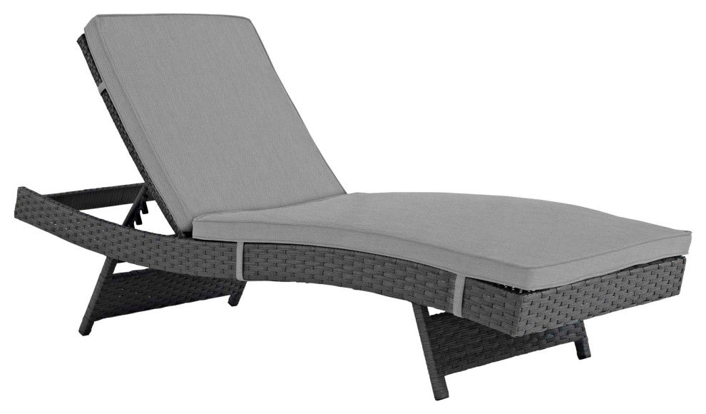 Sojourn Outdoor Patio Sunbrella Chaise Canvas Gray