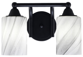 Paramount 2-Light Bath Bar, Matte Black, 4" Onyx Swirl Glass