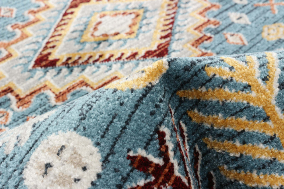 Aqua Gypsy Area Rug, Blue, 2'6"x8'
