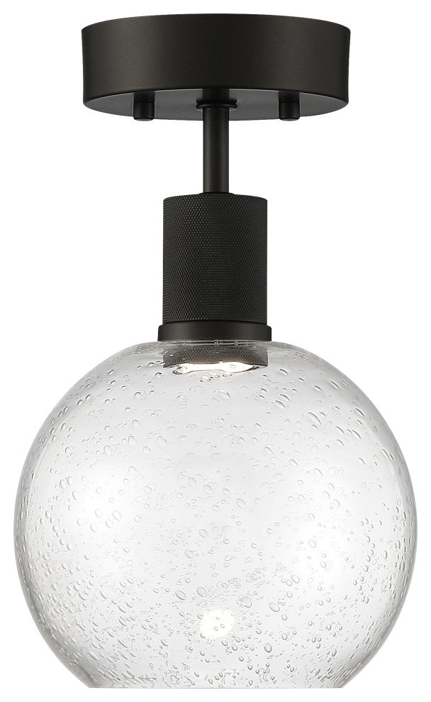 Access Lighting 63148LEDD/SDG Port Nine 8"W LED Semi-Flush Globe - Matte Black