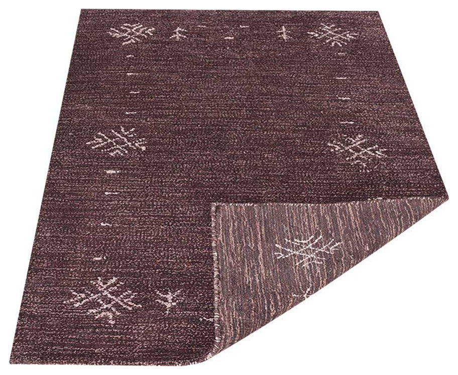 HAND KNOTTED LOOM SILK ECO-FRIENDLY AREA RUG-8'x10',Rectangle,Brown,Contemporary
