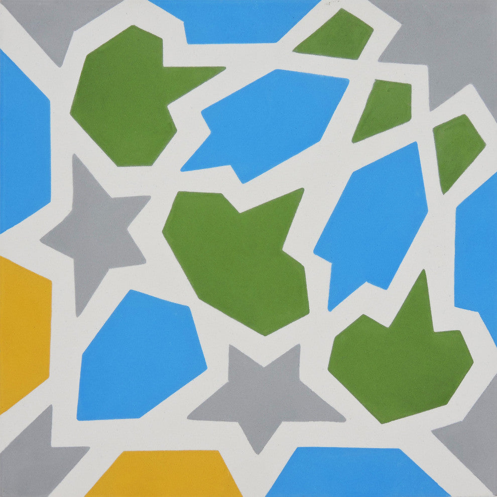 Bahja Handmade Cement Tile, Multi-Color, Sample