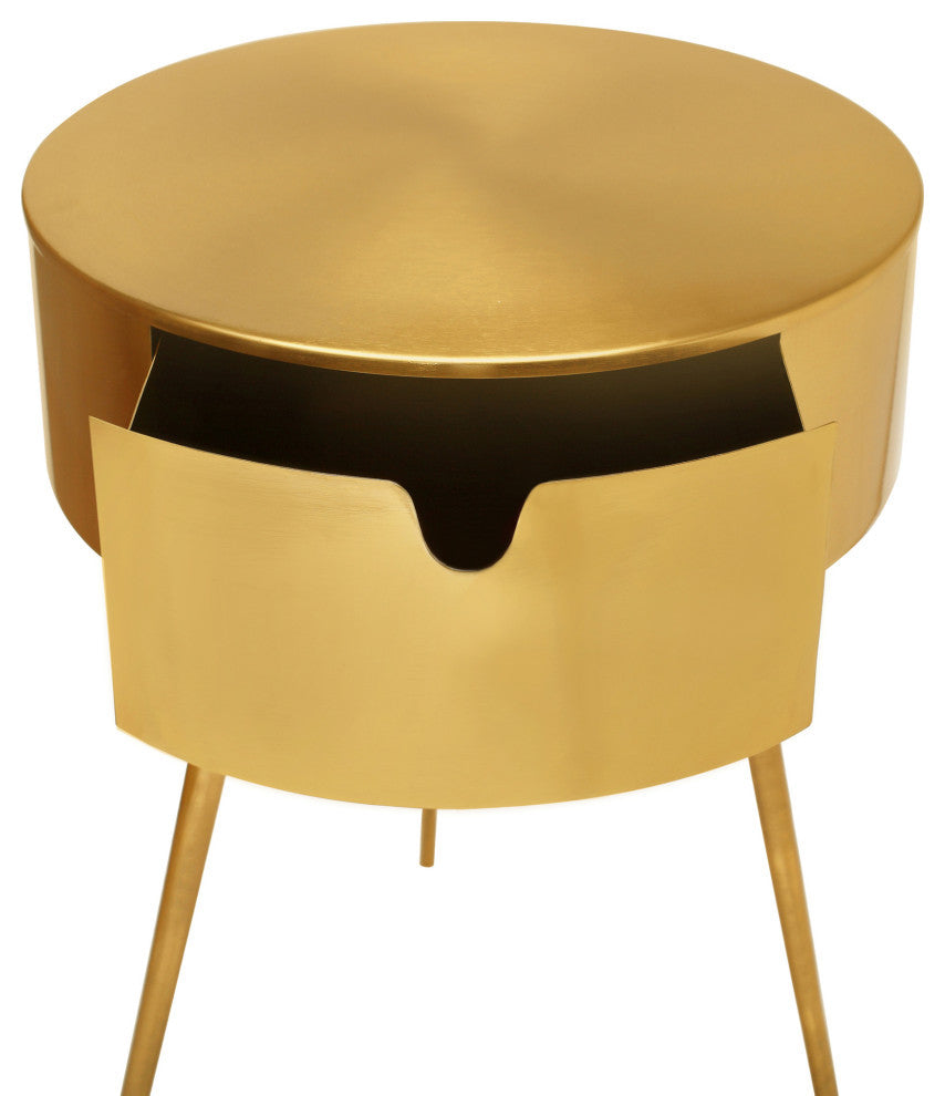 Bali Metal Side Table/Nightstand, Gold