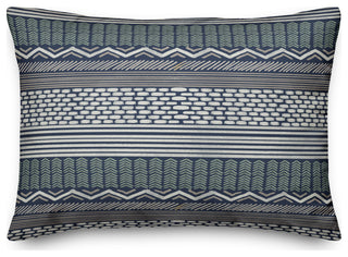 Dark Blue Boho Pattern 14x20 Indoor/Outdoor Pillow