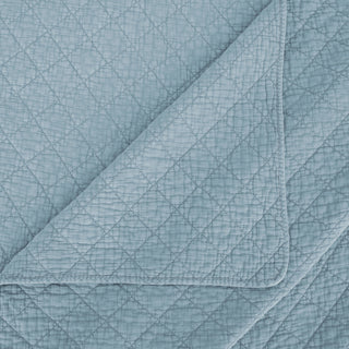 Stonewashed Cotton Gauze Quilt Set, 3-Piece, Mineral Blue, Full/Queen