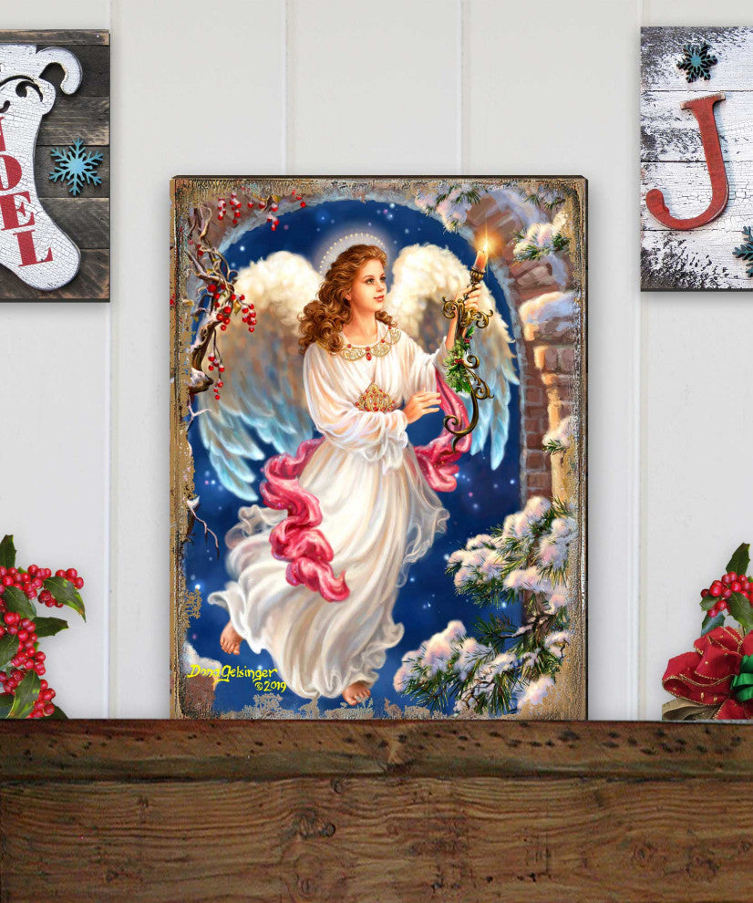 Angel in the Arch Wooden Block, 48 X 36