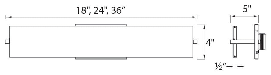WAC Lighting Line 18" LED Soft White Bath & Wall Light, Brushed Aluminum