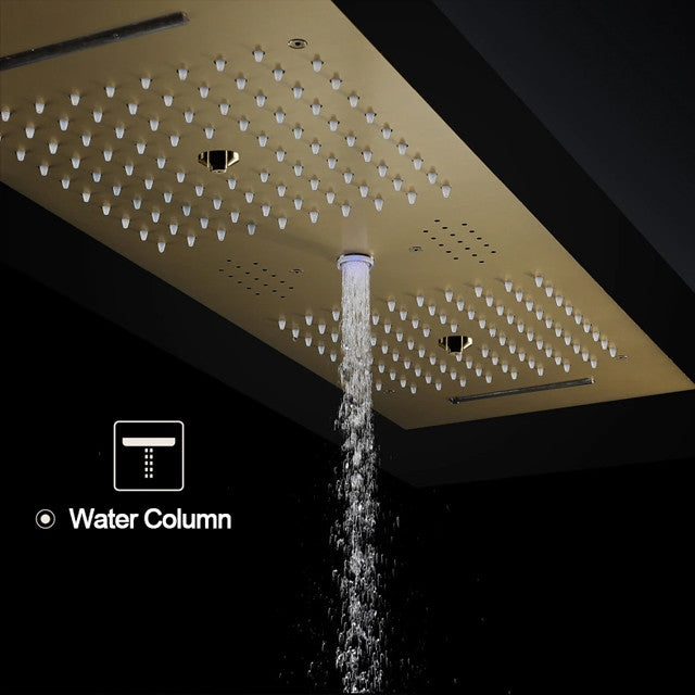 Led Column Mist Shower System, Hand Shower, Style E, Remote Control Light