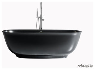 Fiore 67" Freestanding Solid Surface Bathtub, Black