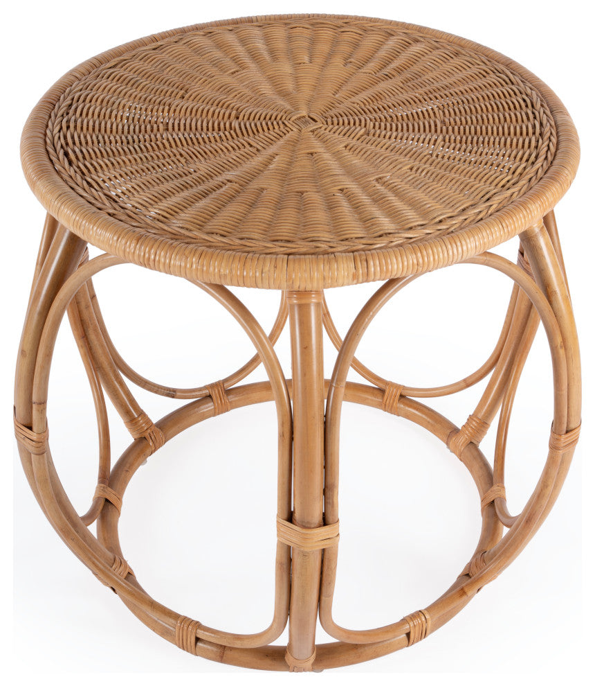 Savannah Woven Rattan Round End Table