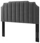 Headboard, Full Queen Size, Velvet, Dark Gray, Modern Contemporary, Bedroom