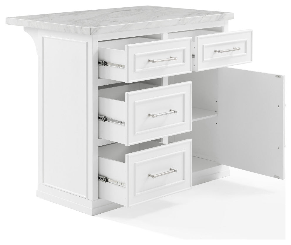 Cutler Faux Marble Top Kitchen Island