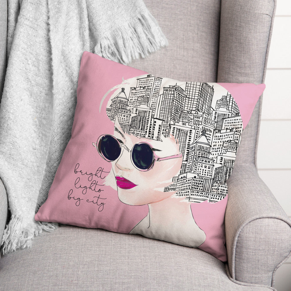 City On My Mind Sketch 18x18 Spun Poly Pillow