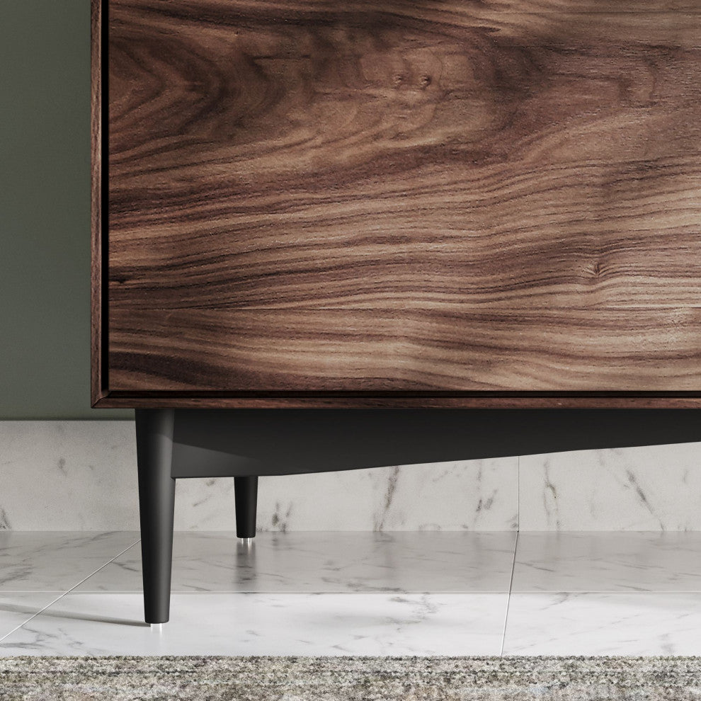 Newton Bath Vanity, Walnut, 72", Double Sink, Freestanding