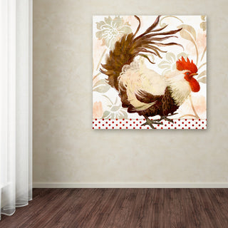 Color Bakery 'Rooster Damask II' Canvas Art, 18"x18"