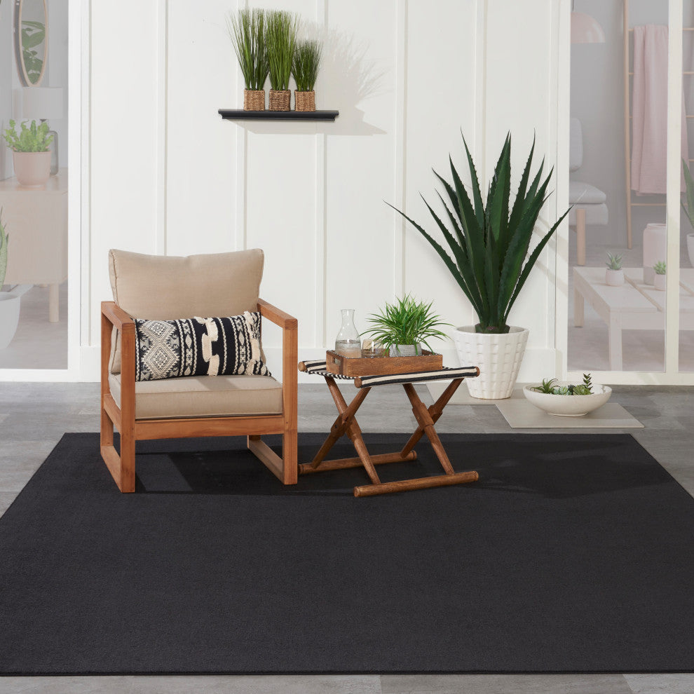 Nourison Essentials 10' x 14' Black Outdoor Area Rug