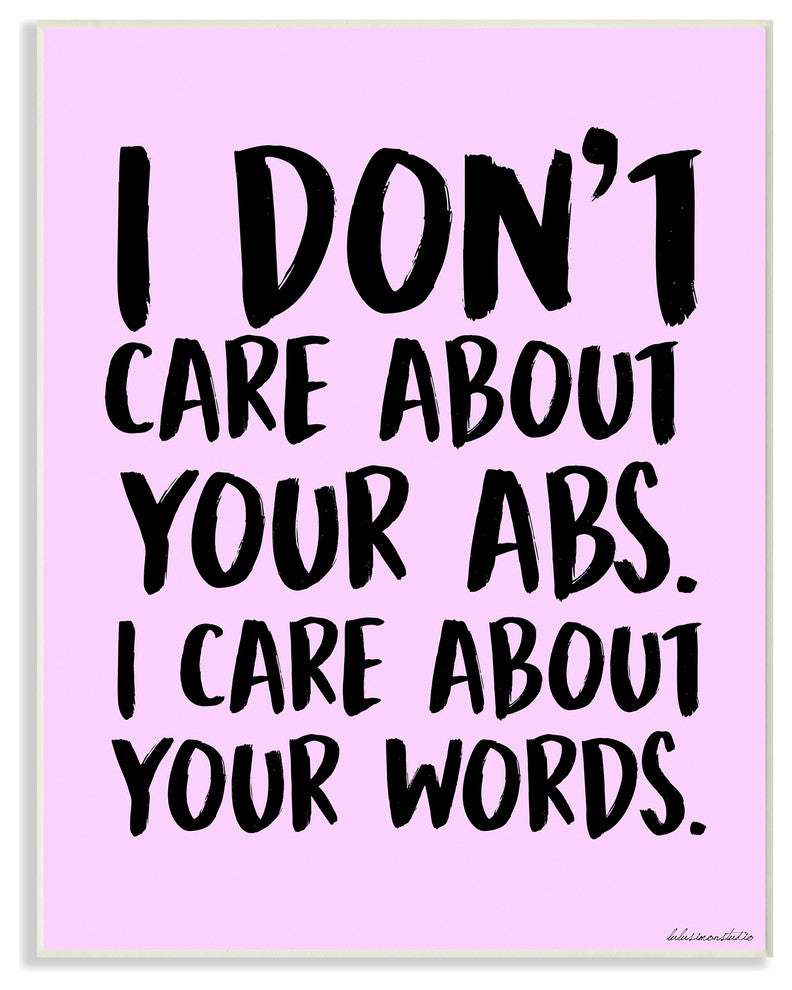 I Care About Words Wall Plaque Art, 10x15