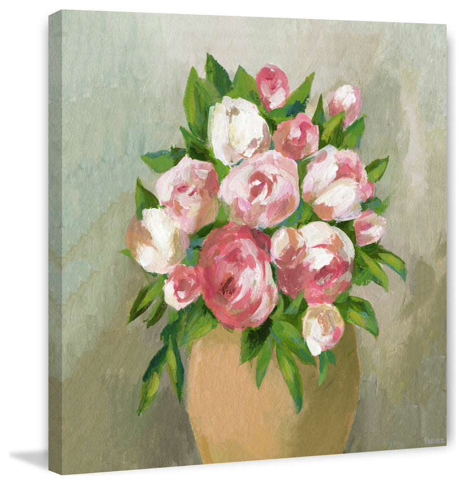 "Rose Pot" Painting Print on Wrapped Canvas, 24"x24"