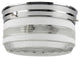 8" Drum Ceiling Fixture Chrome Semi-Frosted Glass