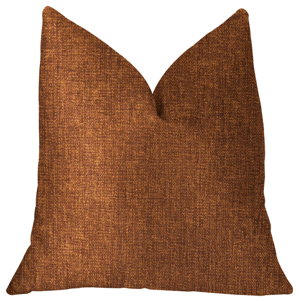 Burnt Cedar Orange Luxury Throw Pillow, 20"x30" Queen