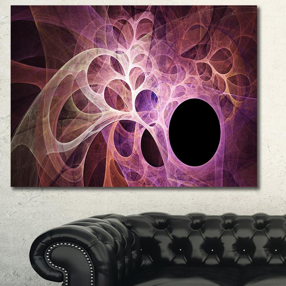 Fractal Angel Wings in Pink, Oversized Abstract Canvas Art Print, 60x40