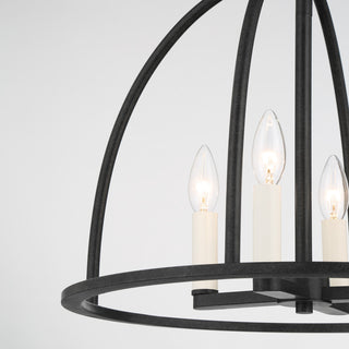 Abbott Four Light Chandelier in Black