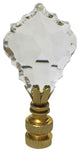 Pendalogue French Cut Clear K9 Crystal Lamp Finial, Polished Brass, Single