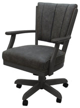 Dining Solid Wood Caster Chair on Wheels Classic, Northwest Elk Dark Gray