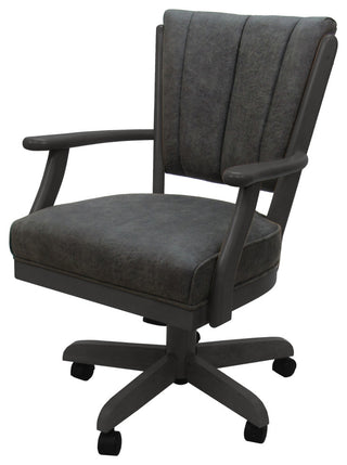 Dining Solid Wood Caster Chair on Wheels Classic, Northwest Elk Dark Gray