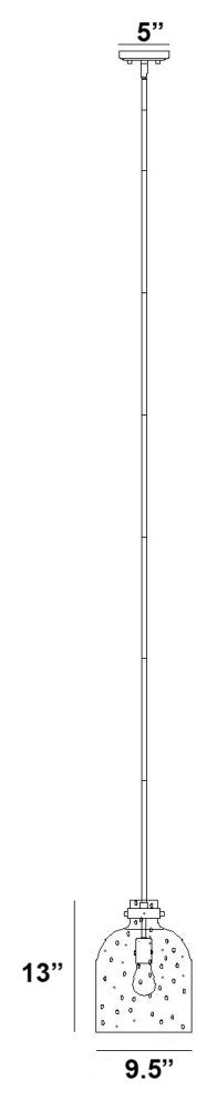 Zlite 817-9BN 1-Light Pendant, Clear Seedy