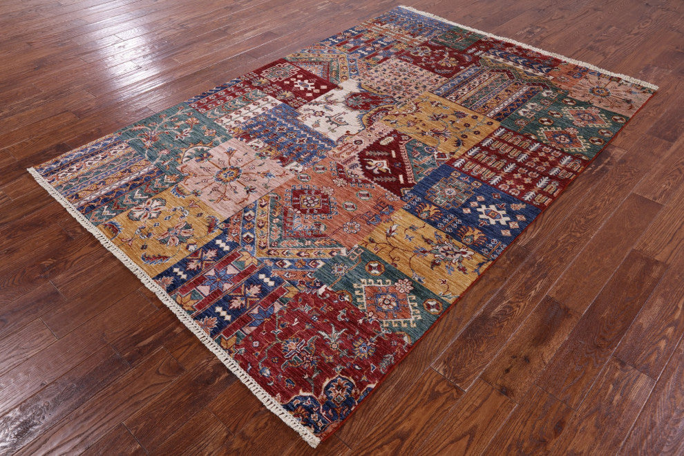 Super Kazak Hand-Knotted Wool Rug 5' 8" X 8' 3" Q10081