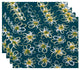 18"x14" Penelope Floral, Geometric Print Placemat, Teal, Set of 4