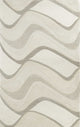 HomeRoots 5'x8' Ivory Hand Tufted Abstract Waves Indoor Area Rug