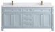 Paris 72" Double Sink Bathroom Vanity, Blue Heather 2" White Quartz