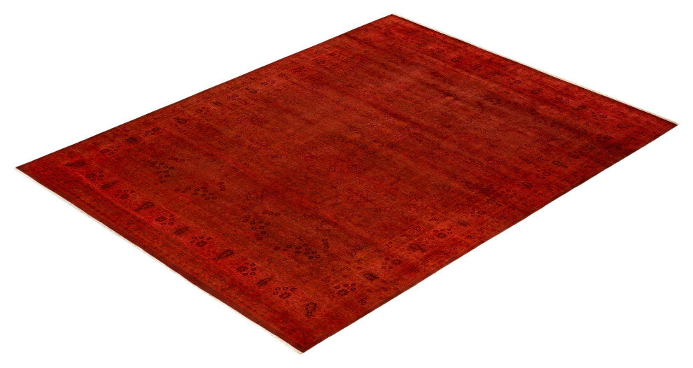 Fine Vibrance, One-of-a-Kind Hand-Knotted Area Rug Orange, 8'1"x10'7"