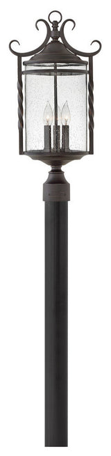 Hinkley Outdoor Casa Post Top/Pier Mount, Olde Black With Clear Seedy