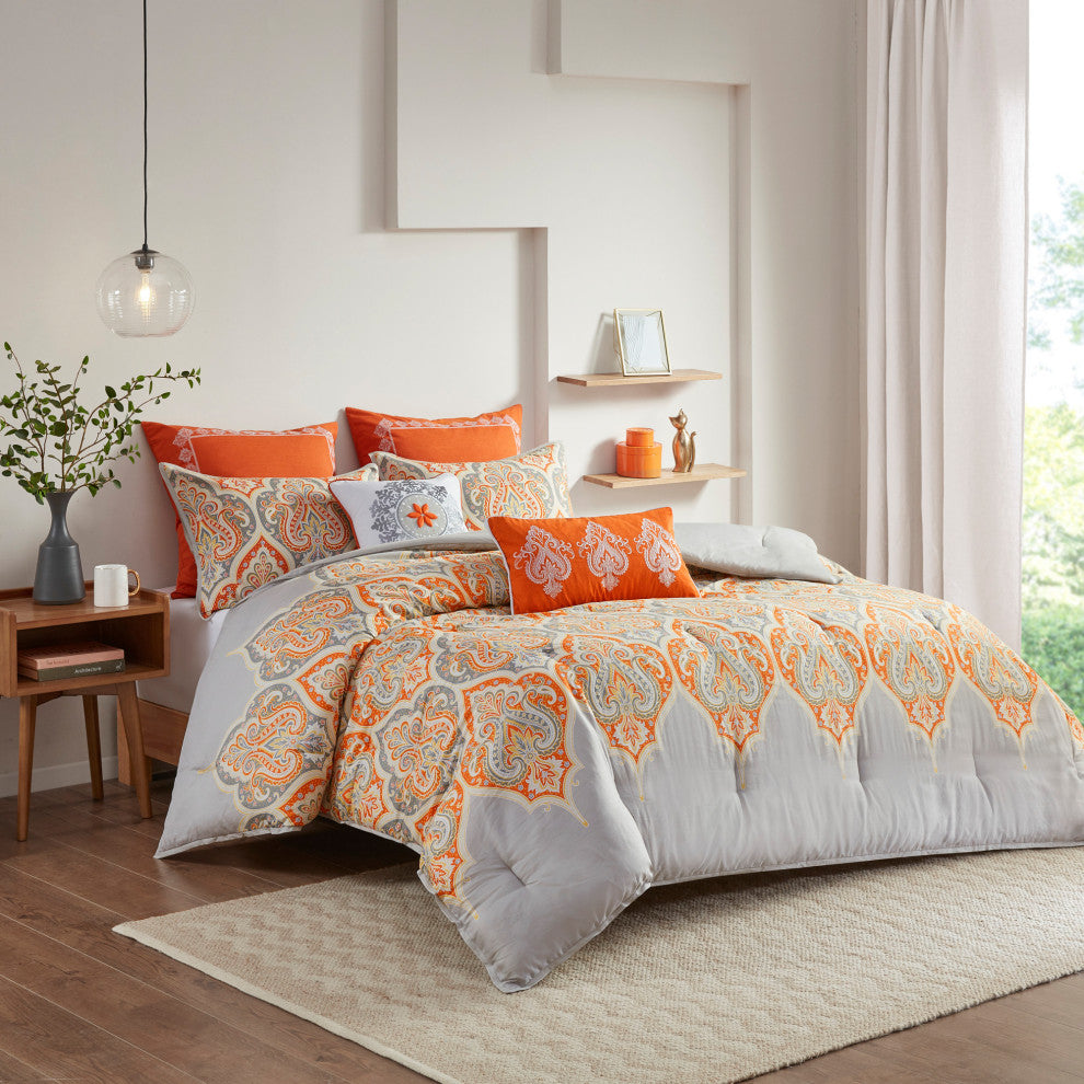Madison Park Nisha Comforter Set in Orange
