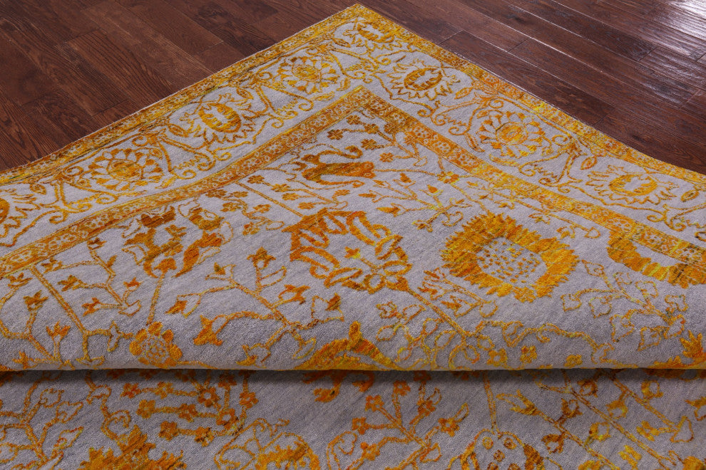 Persian Hand-Knotted Wool & Silk Rug 9' 0" X 11' 11" - Q15809