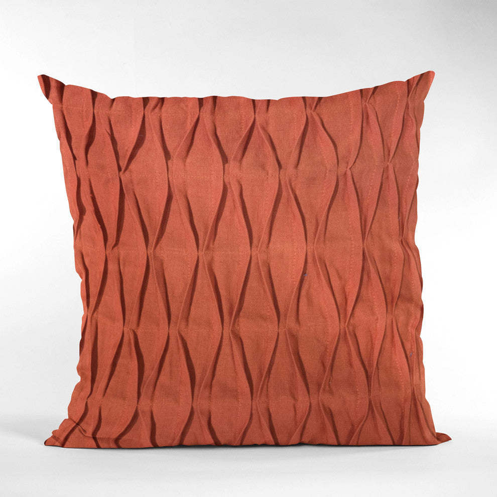 Plutus Red Tucked Solid Color Luxury Throw Pillow, 20"x26"