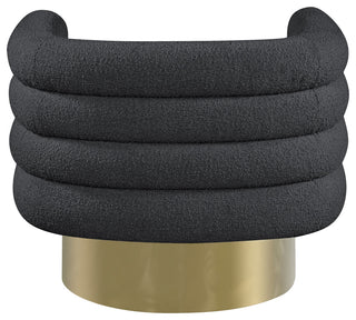 Tessa Boucle Fabric Upholstered Accent Chair, Black