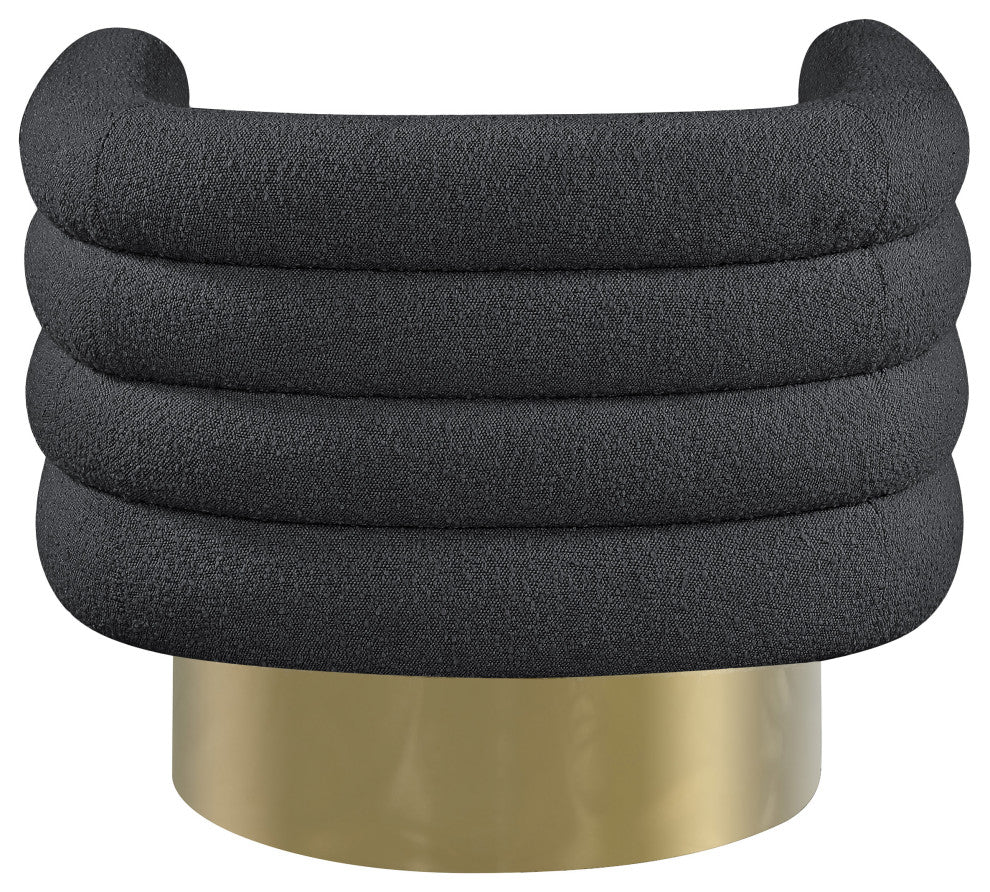 Tessa Boucle Fabric Upholstered Accent Chair, Black