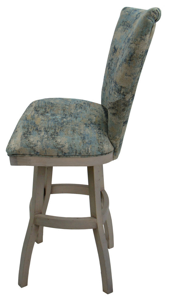 Swivel Wood Stool, 700 Armless, Poet Sky and White Wash, 34"