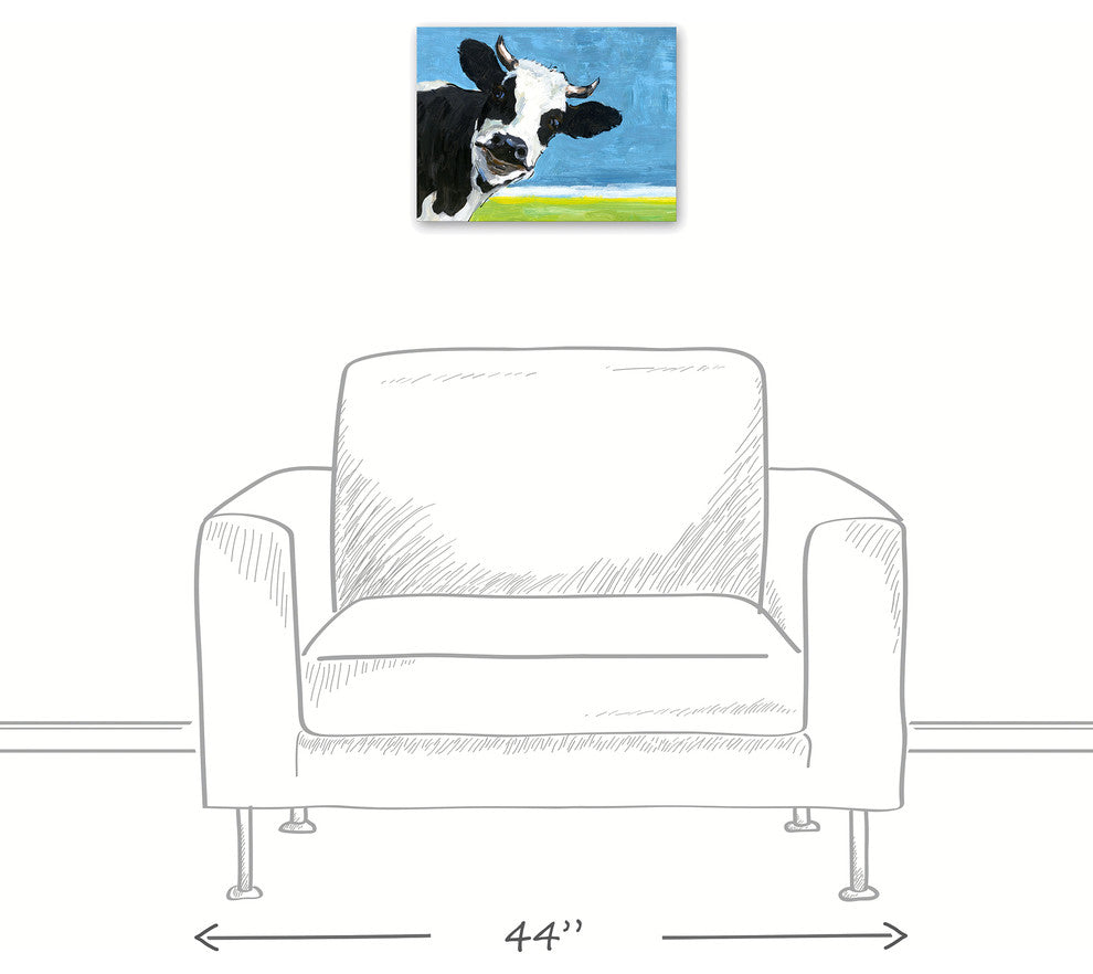 The Curious Dairy Cow 12x16 Canvas Wall Art