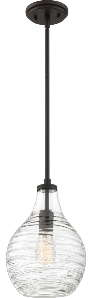 Quoizel QPP4019 Genie 1 Light 9"W Mini Pendant / Semi-Flush - Brushed Nickel