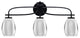 Cavella 3 Light Bath Bar, Matte Black Finish, 5" Chrome Oval Metal Shades
